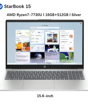 HP AMD Ryzen 7-7730U 16GB RAM 512GB SSD 15.6 Inch Laptop