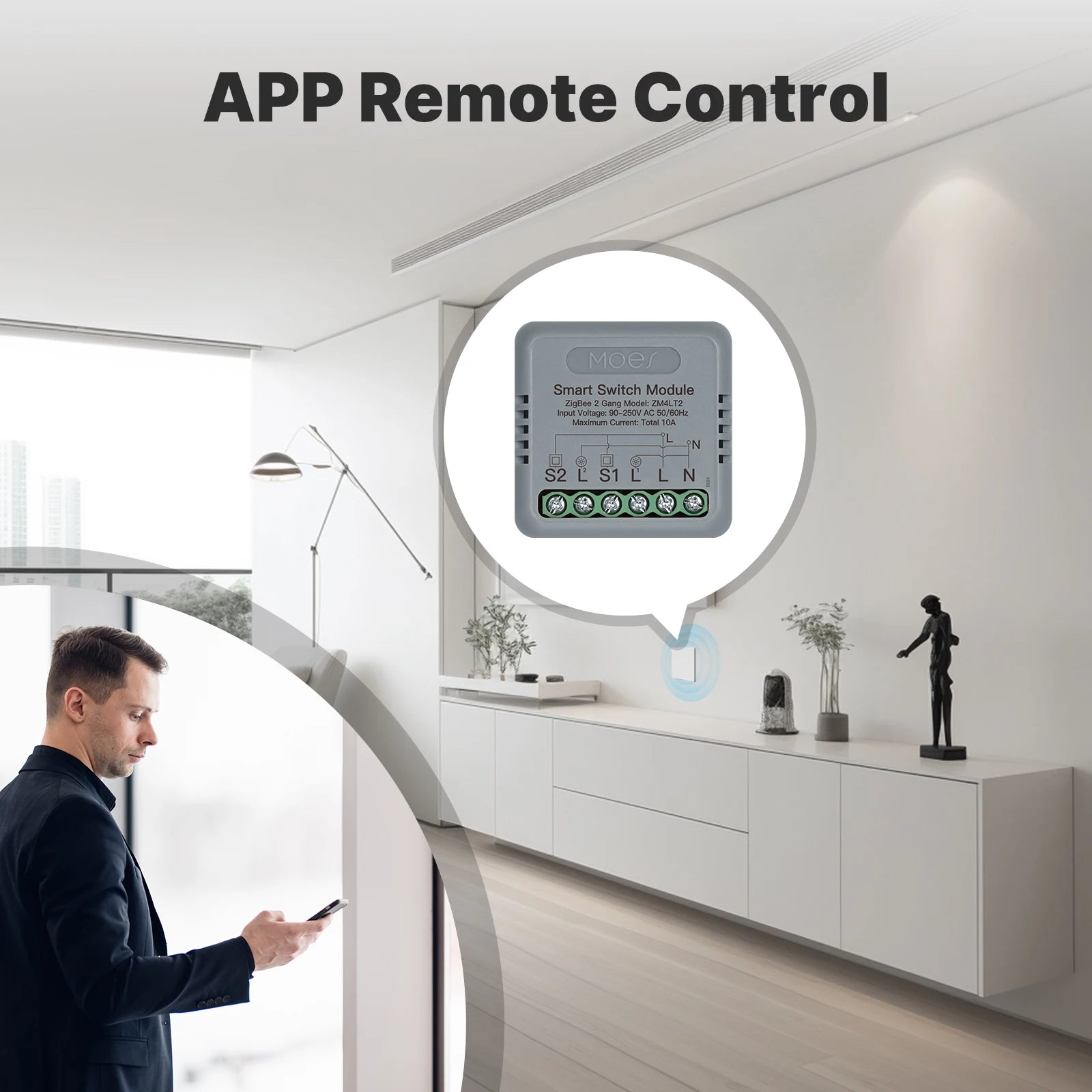 MOES WiFi Zigbee Smart Switch Module 1-4 Gang with Voice Control