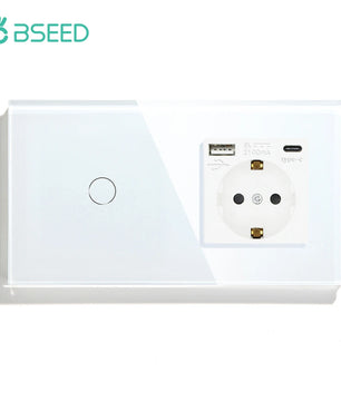 Bseed 16A Alloy 3 Gang Crystal Glass Panel Wall Light Touch Switch