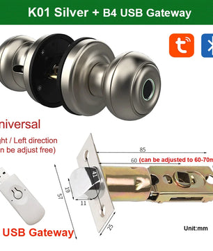Aluminium Alloy Waterproof Bluetooth Reversible Handle Door Lock