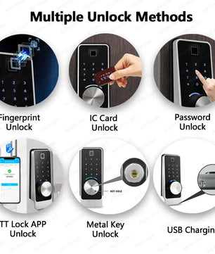 RayKube Zinc Alloy Fingerprint Bluetooth Digital Smart Door Lock