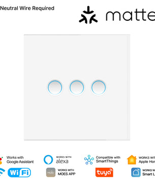 MOES WiFi Smart Glass Panel Light Switch with Alexa Google Home