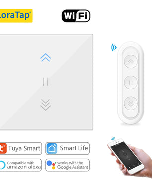 LoraTap 240V 600W Plastic WiFi Rolling Blinds Curtain Switch