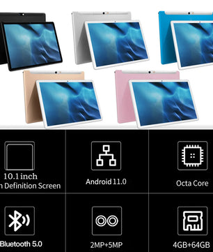 5000mAh 4GB RAM 64GB ROM 10.1 Inches Touch Android 11.0 Tablet