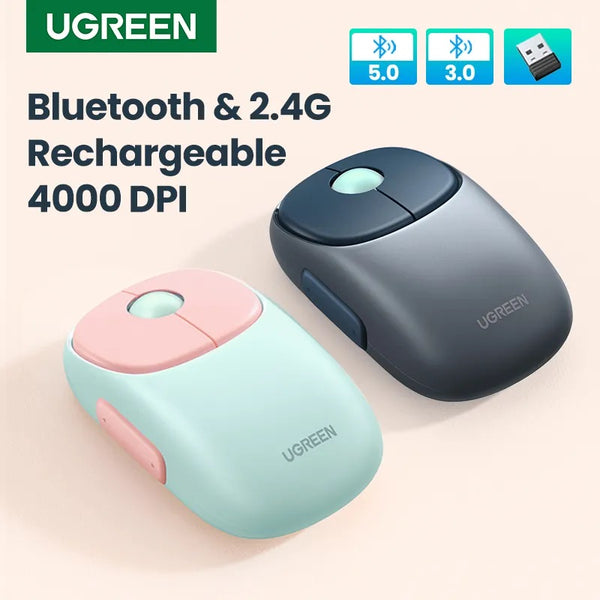 Ugreen 4000 DPI USB Support Wireless Rechargeable Portable Mouse