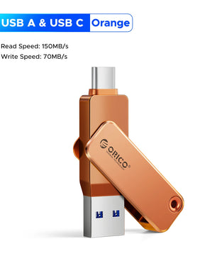 Orico 150MB/s Gen 1 Dual USB-C & USB-A Mini Thumb Drive