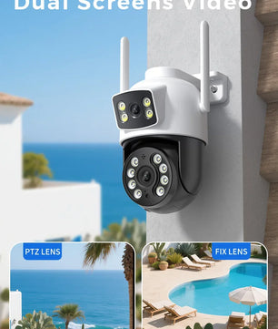 IP66 8MP 30m Dual Screens CCTV Night Vision Human Detection Camera