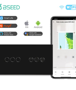 Bseed Alloy 3 Gang Wifi Smart Roller Shutter APP Control Switch