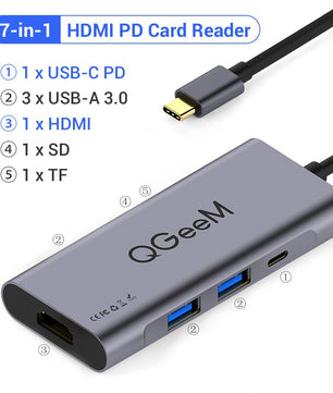 8-IN-1 USB 3.1 Card Reader HDMI USB Splitter Docking Station Hub