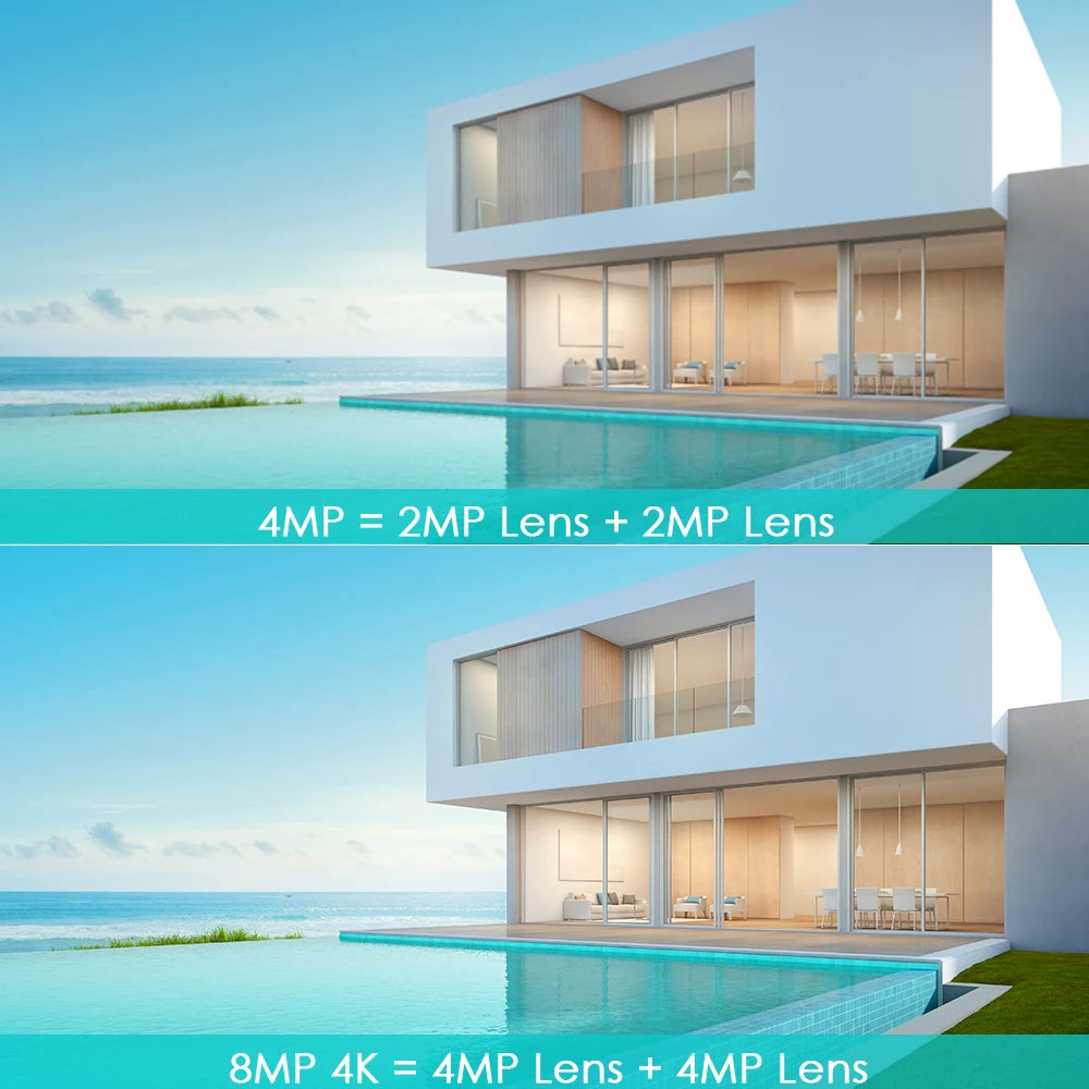 IP66 8MP Dual Lens Night Vision Auto Tracking Surveillance Camera