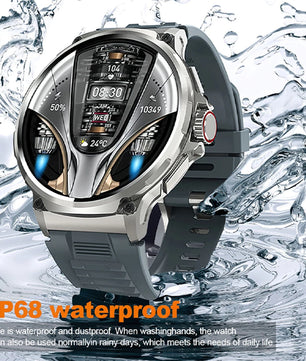 Silica Gel Waterproof Bluetooth Fitness Tracker Round Smartwatch