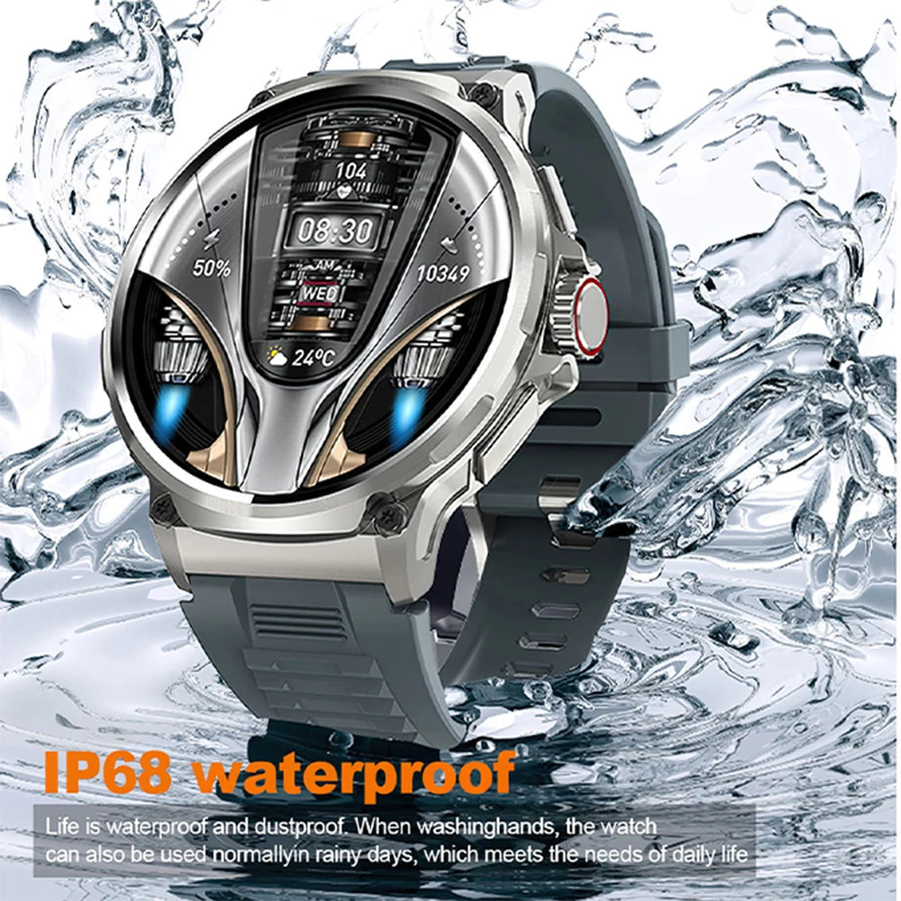 Silica Gel Waterproof Bluetooth Fitness Tracker Round Smartwatch