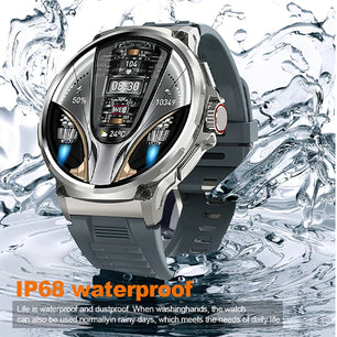 Silica Gel Waterproof Bluetooth Fitness Tracker Round Smartwatch