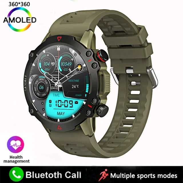 Silica Gel Waterproof Round Shaped Fitness Tracker Smartwatch