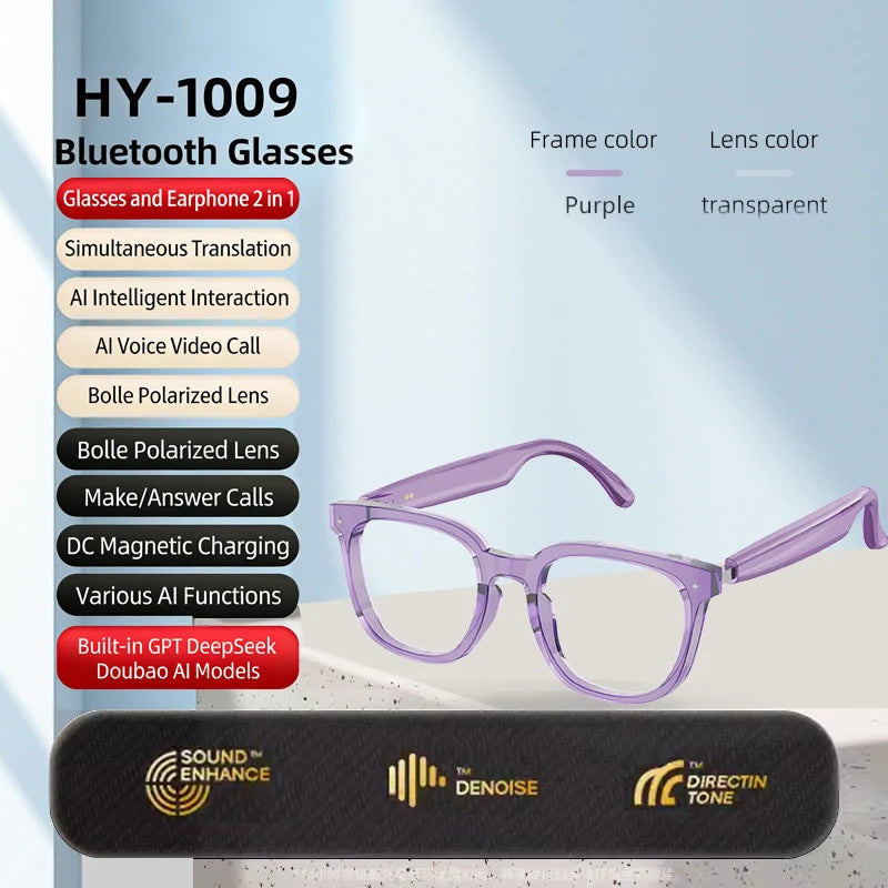 Bluetooth Compatible Wireless AI Intelligent Translation Touch Sunglasses
