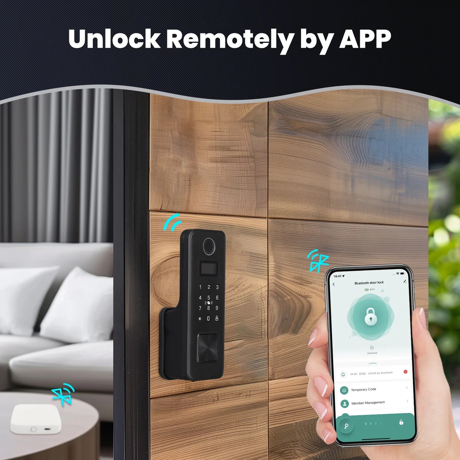 Moes Tuya Bluetooth Fingerprint Password Waterproof Door Lock