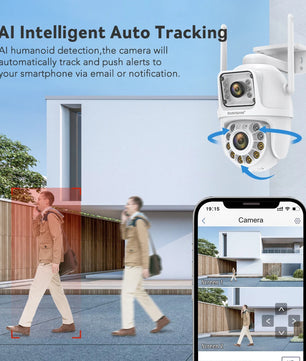 Boavision 4MP Dual Lens Auto Tracking Two Way Security Camera