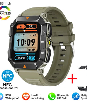 Silica Gel Waterproof Android Square Shaped Bluetooth Smartwatch