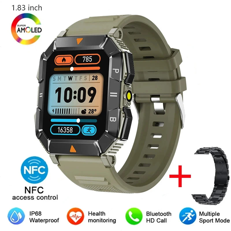 Silica Gel Waterproof Android Square Shaped Bluetooth Smartwatch