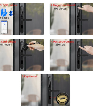Aluminium Alloy Waterproof Bluetooth Reversible Handle Door Lock