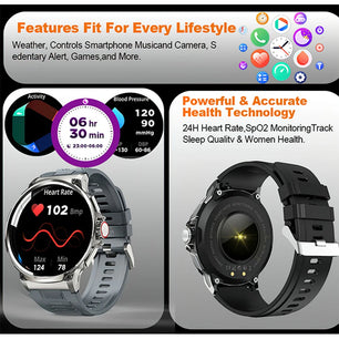 Silica Gel Waterproof Bluetooth Fitness Tracker Round Smartwatch