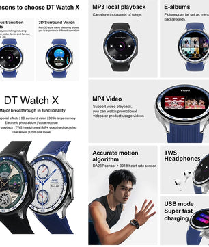 Silica Gel Waterproof Large Memory Android Round Shape Smartwatch