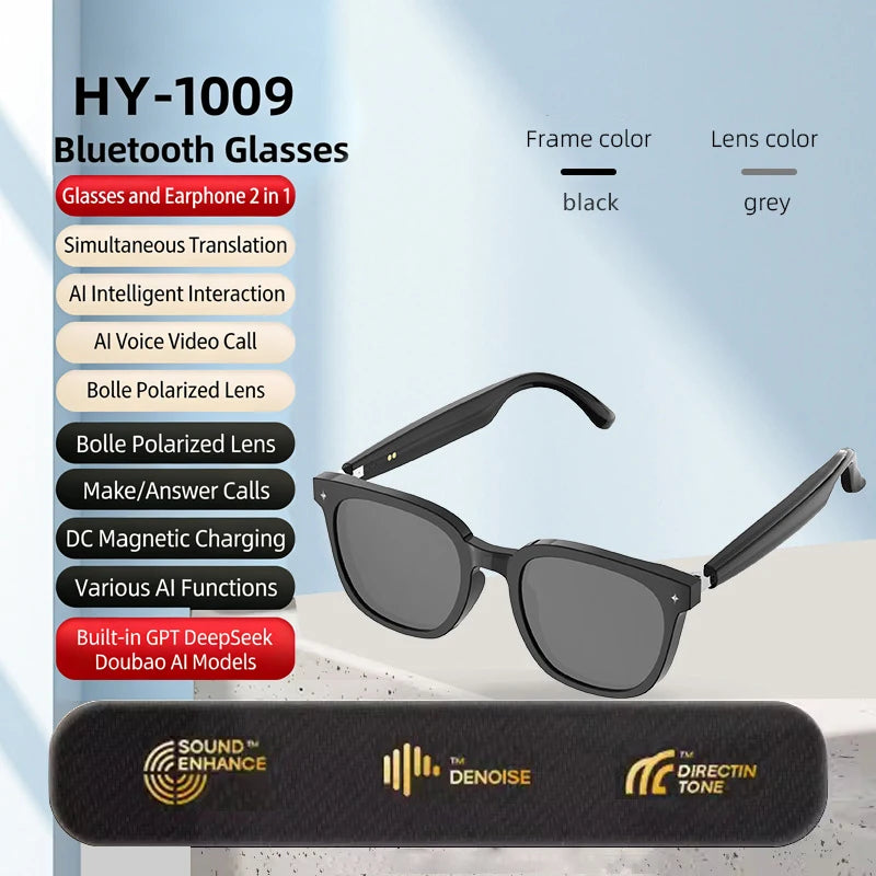Bluetooth Compatible Wireless AI Intelligent Translation Touch Sunglasses