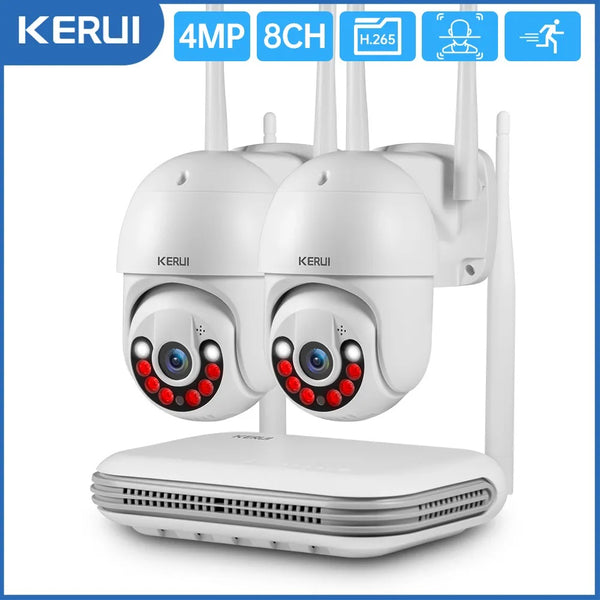 Kerui 4MP Full HD CCTV Camera With Audio Video Recorder Kit