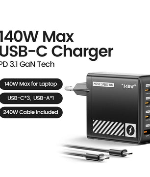 140W USB Type-C Fast Charger For MacBook and Lenovo Laptops