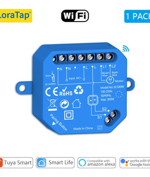 LoraTap 240V Plastic Automatic WIFI Roller Shutter Curtain Module
