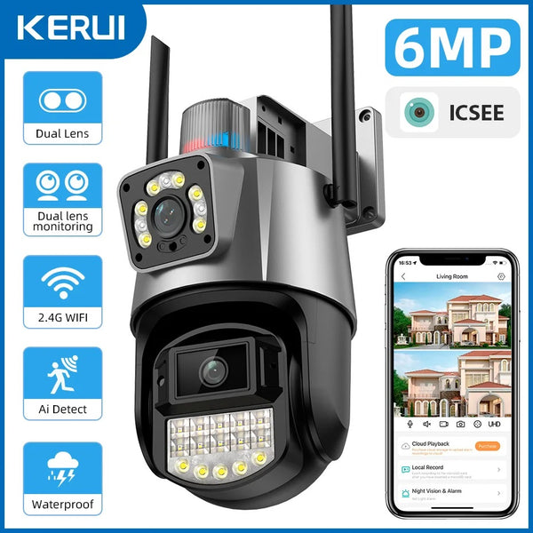 Kerui 6MP Night Vision High Speed Auto Tracking Bullet Camera