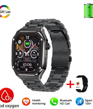Silica Gel Waterproof Amoled Full Touch Screen Bluetooth Smartwatch