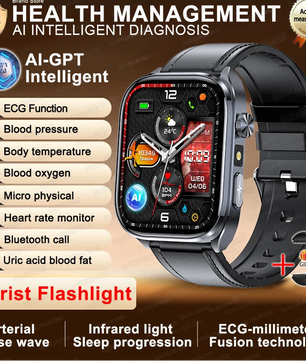 Fine Steel Waterproof Android Square Shape On-Wrist Smartwatch