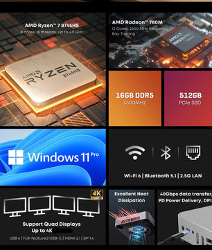 CHUWI 16GB/32GB DDR4 512GB/1TB SSD Mini Desktop For PC