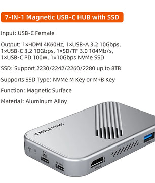 7-IN-1 Aluminum Shell USB 3.0 Solid State Drive For Laptop