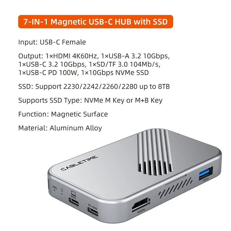 7-IN-1 Aluminum Shell USB 3.0 Solid State Drive For Laptop