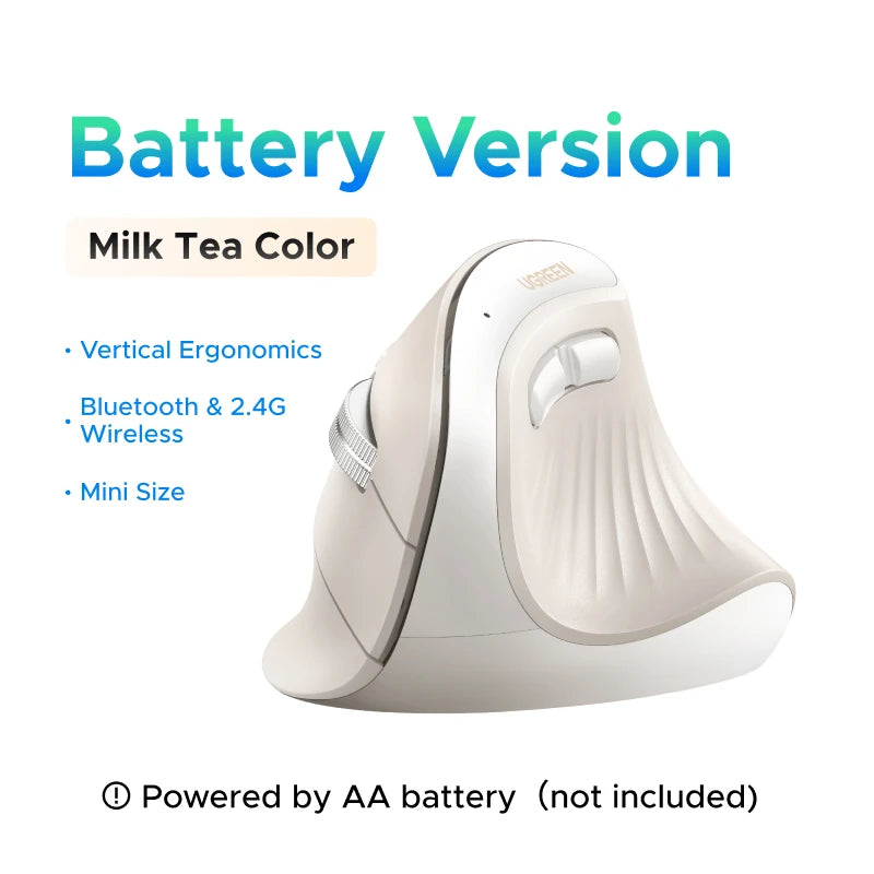 Ugreen Wireless 2.4G 4000DPI Bluetooth Small Vertical Mouse