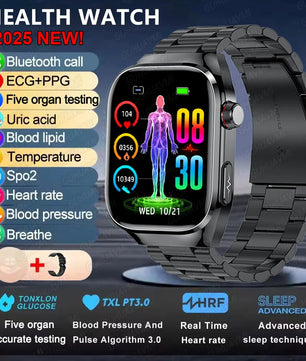 Fine Steel Waterproof Android Square Shaped Bluetooth Smartwatch