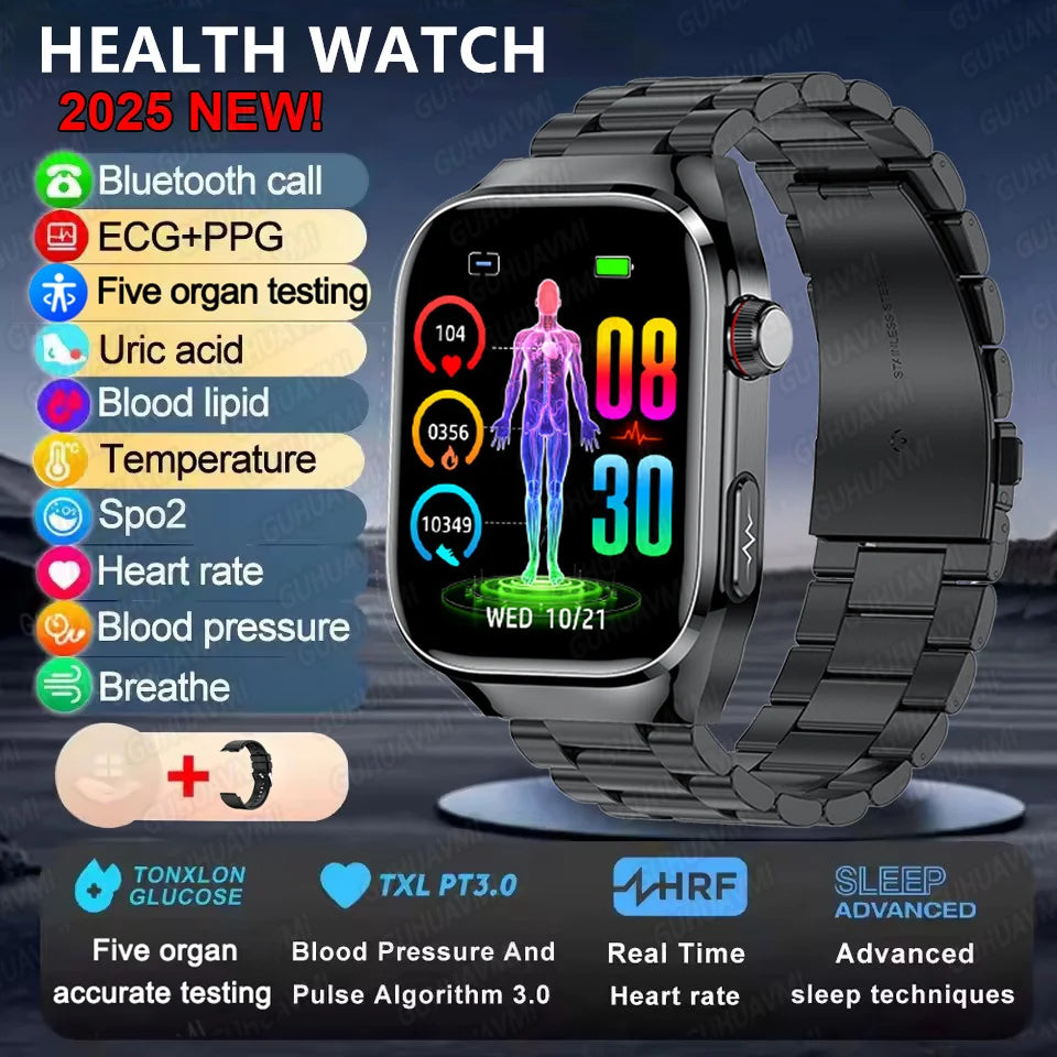 Fine Steel Waterproof Android Square Shaped Bluetooth Smartwatch
