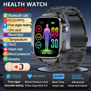 Fine Steel Waterproof Android Square Shaped Bluetooth Smartwatch