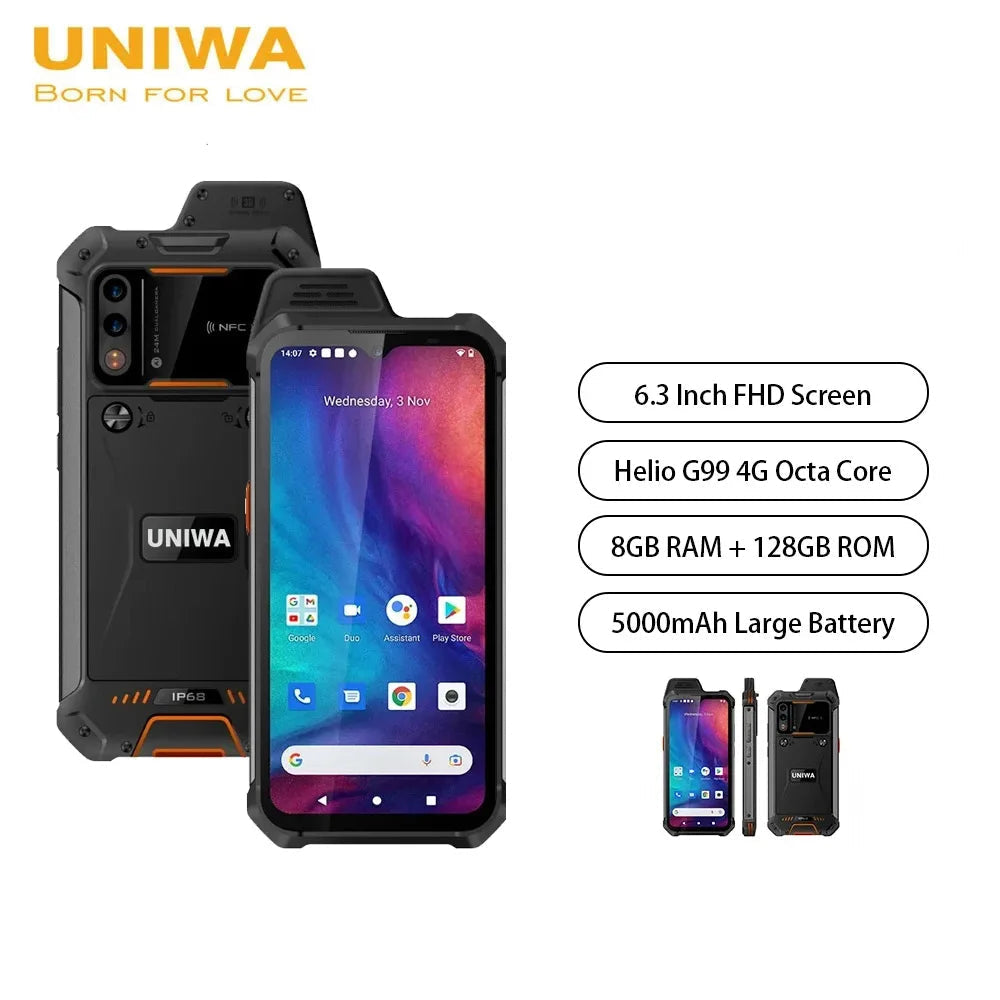 5000mAh 6.3'' 128GB Android W999 ATEX Waterproof Smartphone