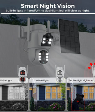 1080p 8MP 4K Solar Wifi Outdoor Dual Lens Surveillance Camera