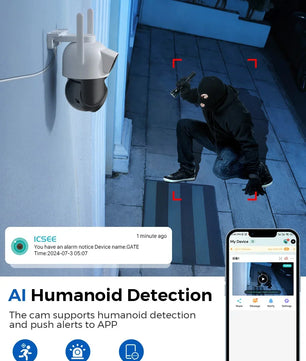 IP66 8MP 30m Dual Screens CCTV Night Vision Human Detection Camera