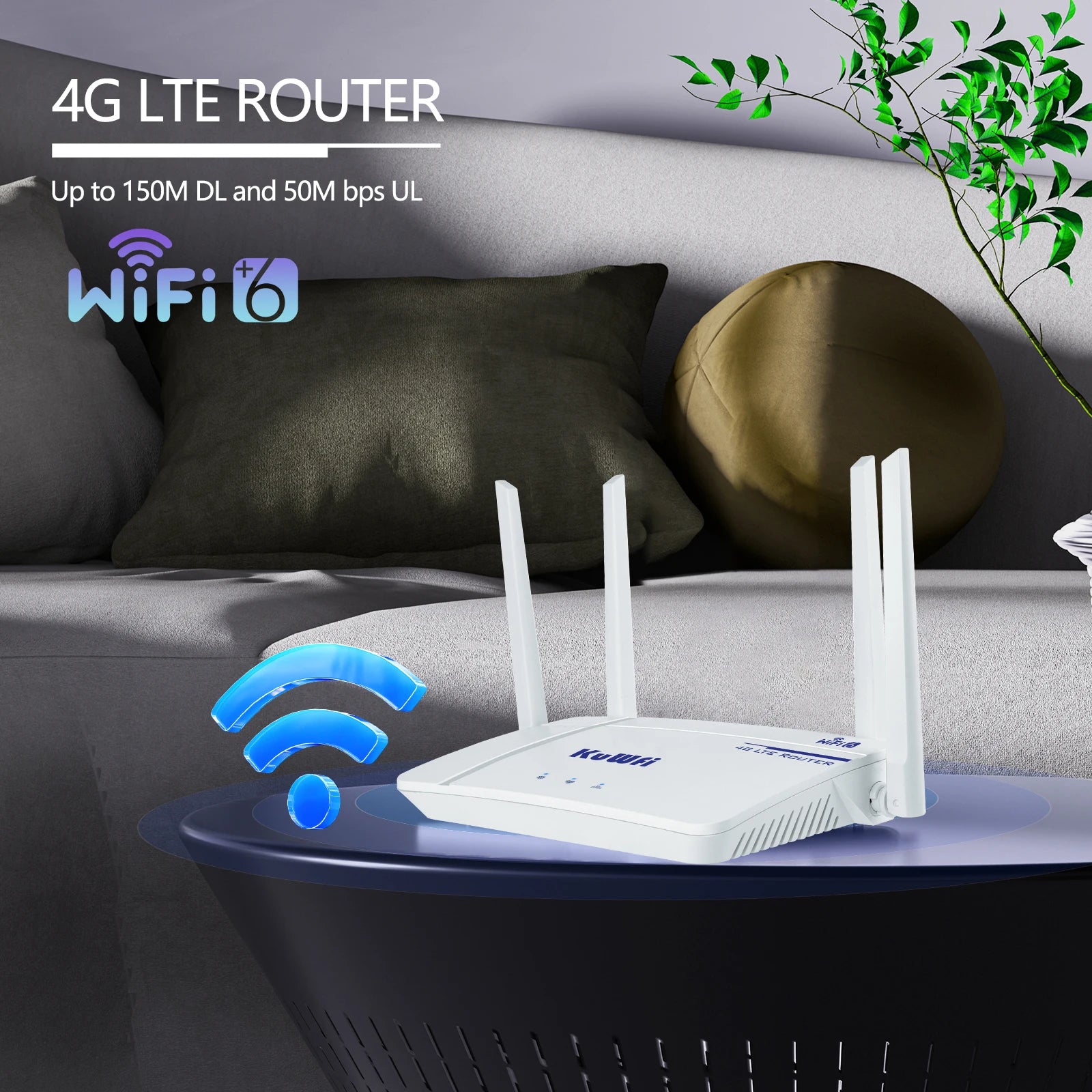 300Mbps 2.4GHz Fixed Antenna LTE Router With SIM Card Slot