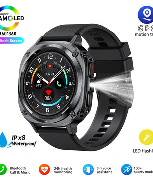 Silica Gel Waterproof Android Round Heart Rate Tracker Smartwatch