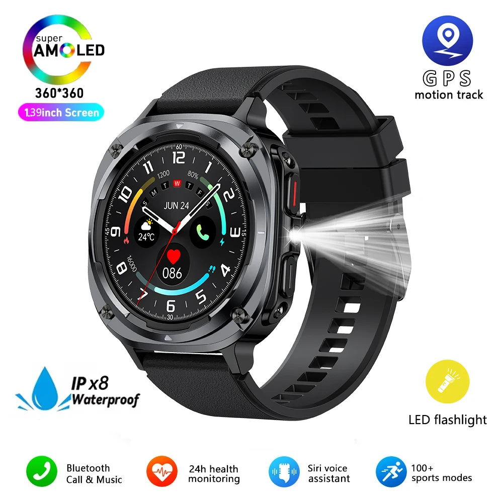 Silica Gel Waterproof Android Round Heart Rate Tracker Smartwatch