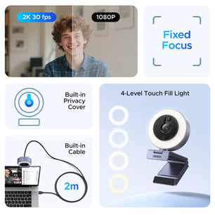 Ugreen 2K30 1.5m Cable USB Camera Webcam For PC