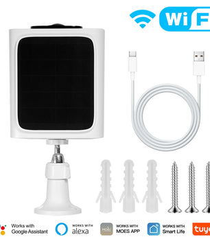 MOES 2.4GHz Smart WiFi Solar Panel Camera with Alexa Google Home