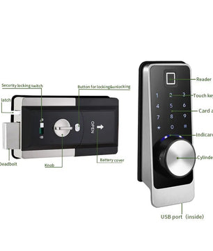 RayKube Zinc Alloy Fingerprint Bluetooth Digital Smart Door Lock