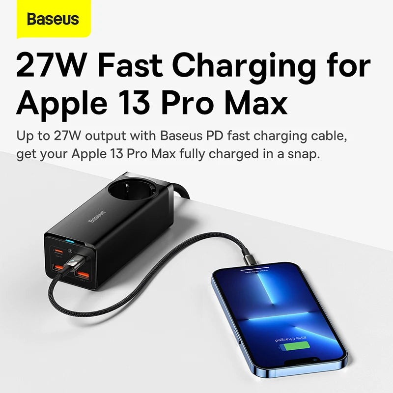 Baseus 65W 100W USB Type-C Fast Charger For iPhone and MacBook